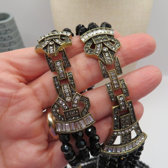 Heidi Daus 3 Piece Art Deco Multi Strand Interchangeable Bracelets Necklace - Picture 10 of 13